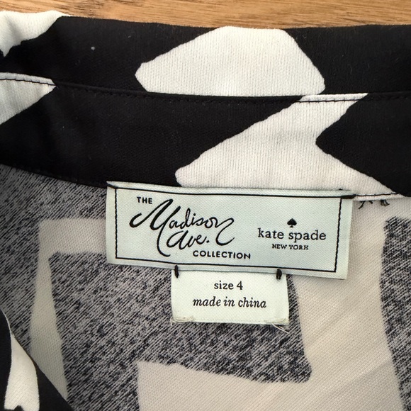 Kate Spade - Madison Ave Collection- Geo Chevron Collared Blouse sz 4 *RARE - Picture 4 of 6